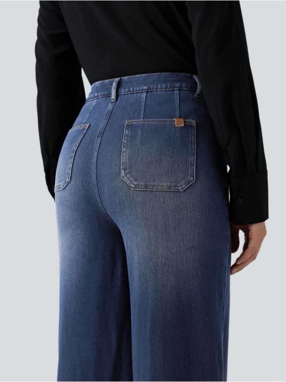 Halara Flex High Waisted Tummy Control Wide Leg Casual Jeans with Pockets - Picture 5 of 11